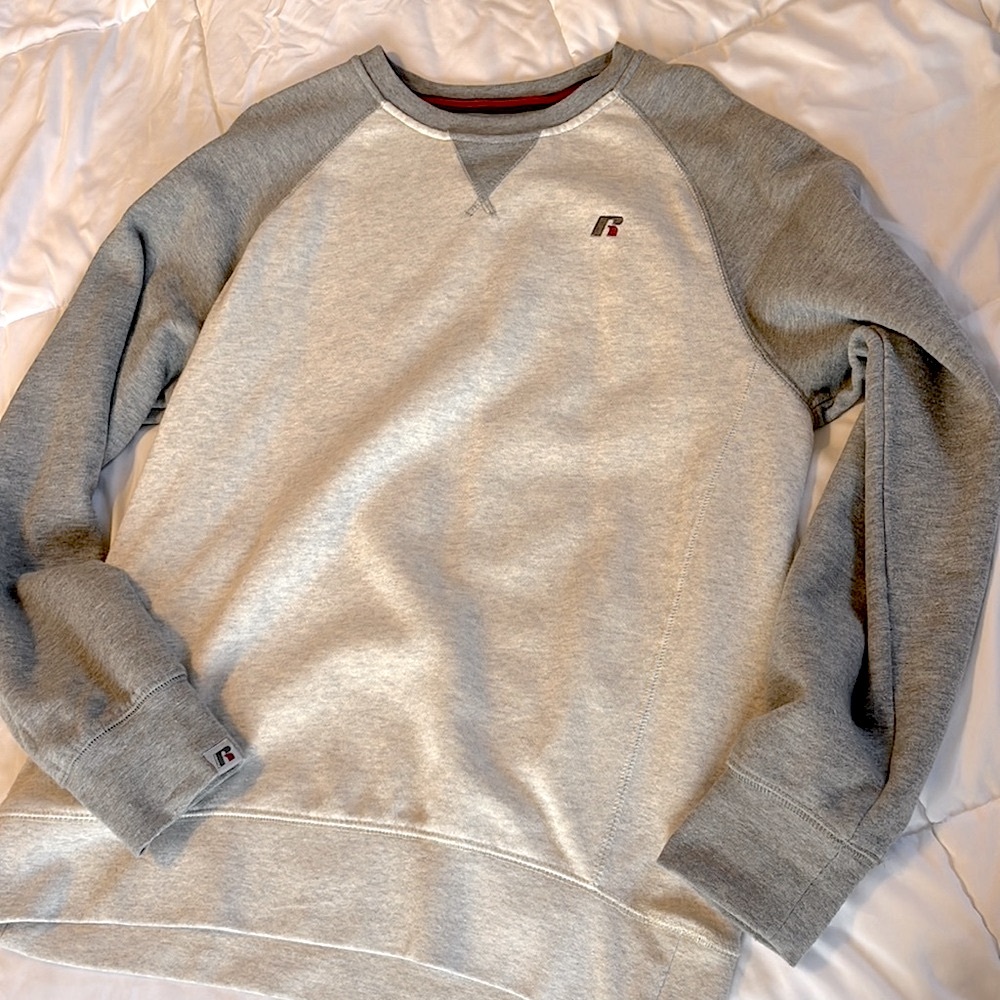 Russell Athletic Gray Cotton Blend Men's Crewneck Sweatshirt